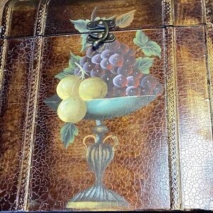 FINAL SALE PRICE Wooden Velvet Lined Fruit Trunk/Box